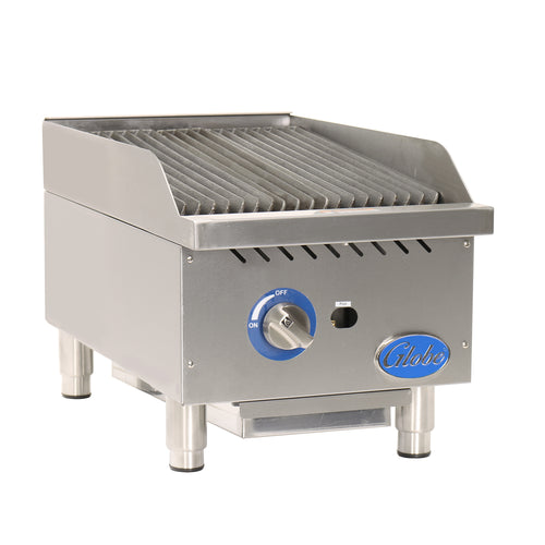 Globe GCB15G-RK 15" Countertop Gas Charbroiler w/ Cool-Touch Edge, Char Rock-cityfoodequipment.com