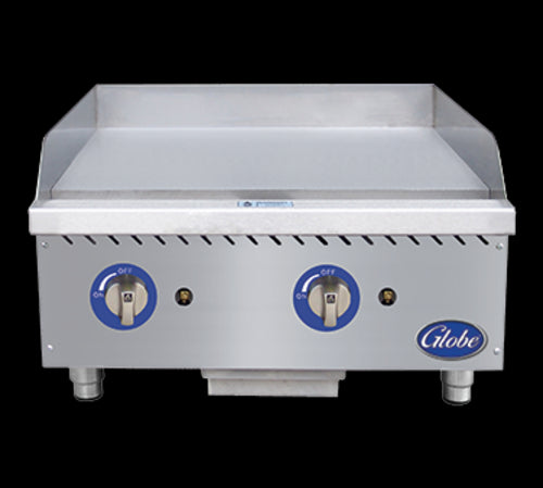 Globe GG24G 24" Gas Griddle w/ Manual Controls - 1" Steel Plate, Convertible-cityfoodequipment.com