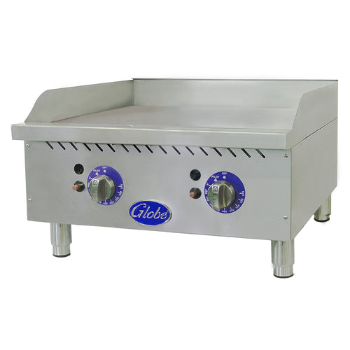 Globe GG24TG 24" Gas Griddle w/ Thermostatic Controls - 1" Steel Plate, Convertible-cityfoodequipment.com