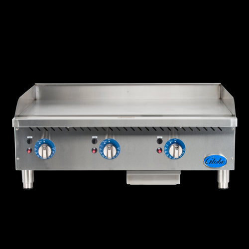 Globe GG36TG 36" Gas Griddle w/ Thermostatic Controls - 1" Steel Plate, Convertible-cityfoodequipment.com