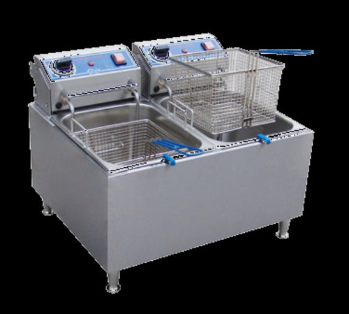 Globe PF32E Countertop Electric Fryer - (2) 16 lb Vats, 208 240v/1ph-cityfoodequipment.com