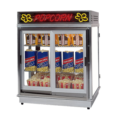 Gold Medal 2004SLN Astro Pop Staging Cabinet w/ Sliding Door & 3 Shelf Warmers, 120v-cityfoodequipment.com