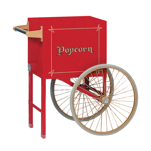 Gold Medal 2659CR Popcorn Cart w/ 2 Spoke Wheels, Red-cityfoodequipment.com