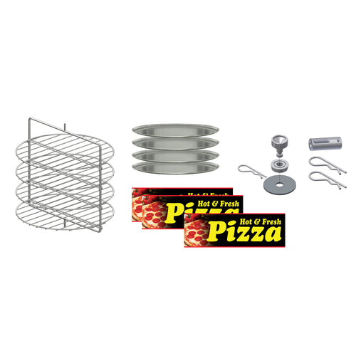 Gold Medal 5553-000 19" Round 4 Tier Rack w/ (4) Pans for 5550 00 & 5550 01 Merchandisers-cityfoodequipment.com