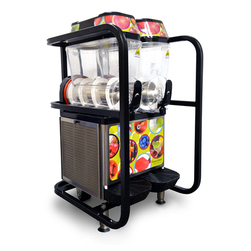 Gold Medal 6055B Carrying Tote w/ Rear Casters for 1114 Twin-Bowl Frusheez® - Steel, Black-cityfoodequipment.com
