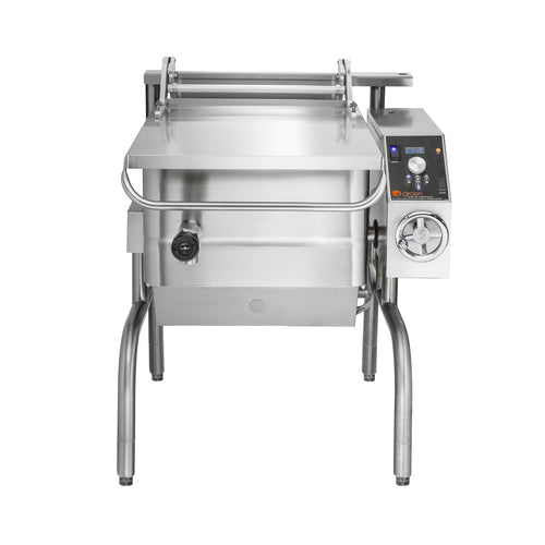 Groen BPM-15GC 15 gal. Tilt Skillet - Open Leg Base, Polished Pan, Measurement Marks, Natural Gas-cityfoodequipment.com