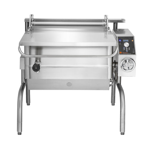 Groen BPM-40GC 40 gal. Tilt Skillet - Open Leg Base, Polished Pan, Measurement Marks, Natural Gas-cityfoodequipment.com