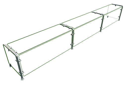 Hatco EP11-12015 Full Service Mounted Food Shield - 120" x 15" x 18", Glass/Stainless Steel-cityfoodequipment.com