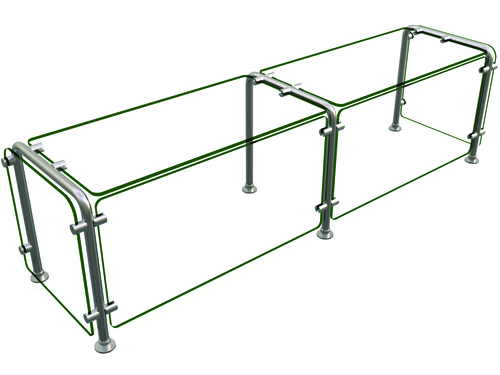 Hatco ED20-06015 Full Service Mounted Food Shield - 60" x 15" x 18", Glass/Stainless Steel-cityfoodequipment.com