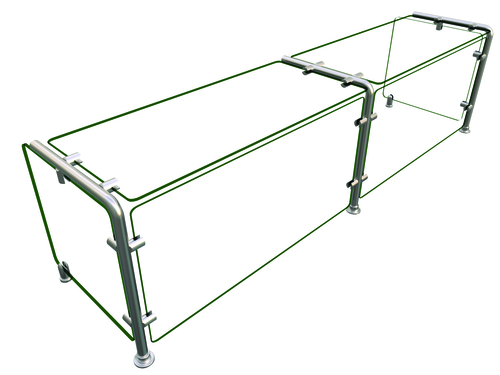 Hatco EP11-06015 Full Service Mounted Food Shield - 60" x 15" x 18", Glass/Stainless Steel-cityfoodequipment.com