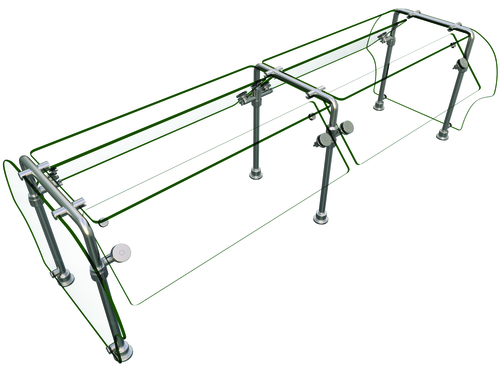 Hatco ES92-72 Self Service Mounted Food Shield - 72" x 38" x 23", Glass/Stainless Steel-cityfoodequipment.com