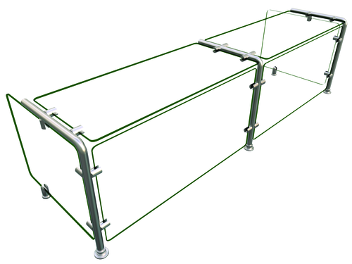 Hatco EP11-06018 Full Service Mounted Food Shield - 60" x 18" x 18", Glass/Stainless Steel-cityfoodequipment.com