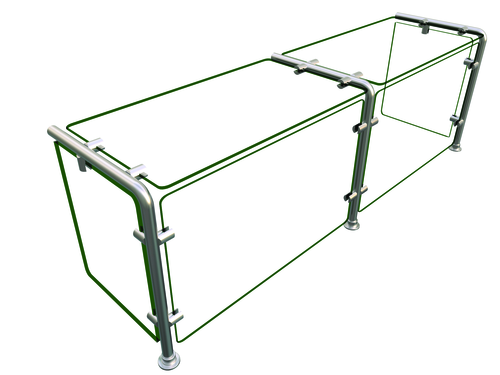 Hatco EP11-04812 Full Service Mounted Food Shield - 48" x 12" x 18", Glass/Stainless Steel-cityfoodequipment.com