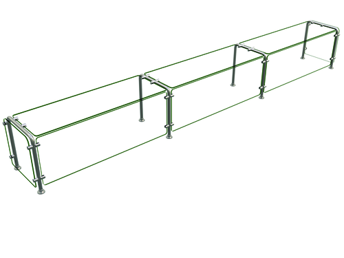 Hatco ED20-13215 Full Service Mounted Food Shield - 132" x 15" x 18", Glass/Stainless Steel-cityfoodequipment.com