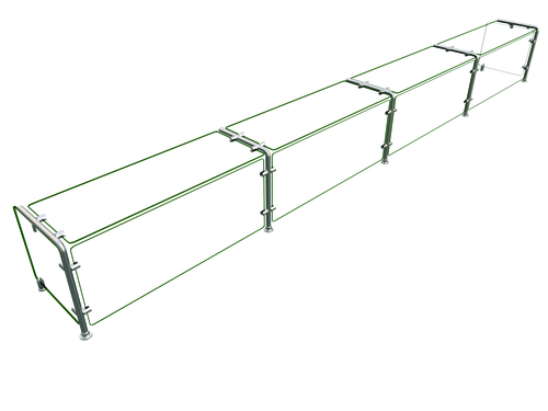 Hatco EP11-14415 Full Service Mounted Food Shield - 144" x 15" x 18", Glass/Stainless Steel-cityfoodequipment.com