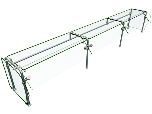 Hatco ES90-132 Self Service Mounted Food Shield - 132" x 24" x 22 5/8", Glass/Stainless Steel-cityfoodequipment.com