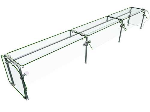 Hatco ES90-144 Self Service Mounted Food Shield - 144" x 24" x 22 5/8", Glass/Stainless Steel-cityfoodequipment.com