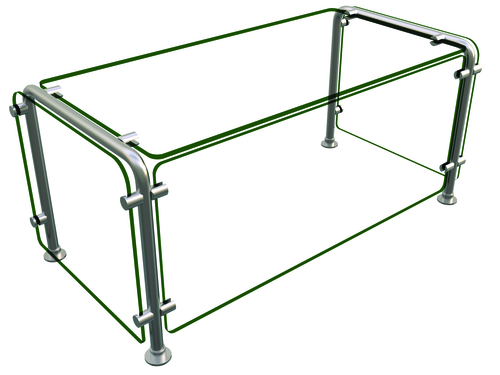 Hatco ED20-03618 Full Service Mounted Food Shield - 36" x 18" x 18", Glass/Stainless Steel-cityfoodequipment.com
