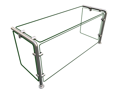 Hatco EP11-03612 Full Service Mounted Food Shield - 36" x 12" x 18", Glass/Stainless Steel-cityfoodequipment.com