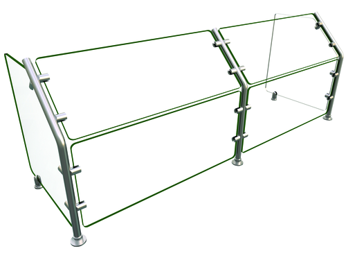 Hatco EP36-60 Full Service Mounted Food Shield - 60" x 18" x 22", Glass/Stainless Steel-cityfoodequipment.com