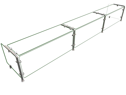 Hatco EP11-12018 Full Service Mounted Food Shield - 120" x 18" x 18", Glass/Stainless Steel-cityfoodequipment.com