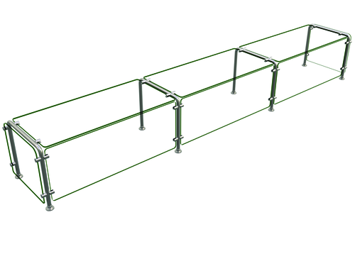 Hatco ED20-12018 Full Service Mounted Food Shield - 120" x 18" x 18", Glass/Stainless Steel-cityfoodequipment.com