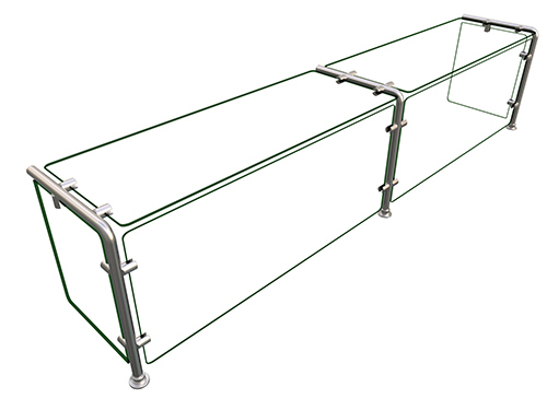 Hatco EP11-07212 Full Service Mounted Food Shield - 72" x 12" x 18", Glass/Stainless Steel-cityfoodequipment.com