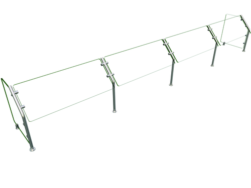 Hatco ES31-144 Self Service Mounted Food Shield - 144" x 18" x 22", Glass/Stainless Steel-cityfoodequipment.com