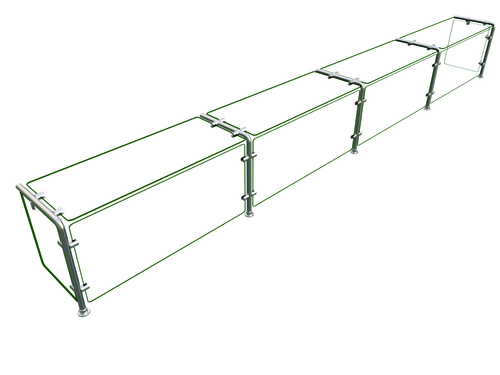 Hatco EP11-13212 Full Service Mounted Food Shield - 132" x 12" x 18", Glass/Stainless Steel-cityfoodequipment.com