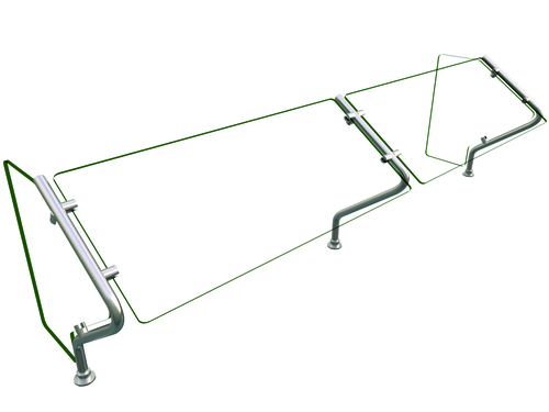 Hatco ES67-72 Self Service Mounted Food Shield - 72" x 20" x 22 9/16", Glass/Stainless Steel-cityfoodequipment.com