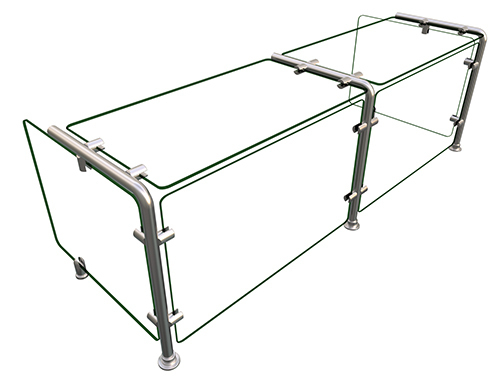 Hatco EP11-04818 Full Service Mounted Food Shield - 48" x 18" x 18", Glass/Stainless Steel-cityfoodequipment.com