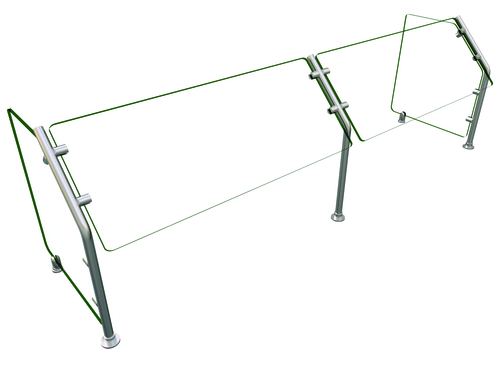 Hatco ES31-72 Self Service Mounted Food Shield - 72" x 18" x 22", Glass/Stainless Steel-cityfoodequipment.com