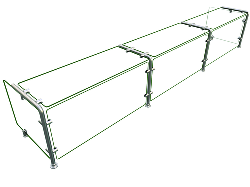 Hatco EP11-09618 Full Service Mounted Food Shield - 96" x 18" x 18", Glass/Stainless Steel-cityfoodequipment.com
