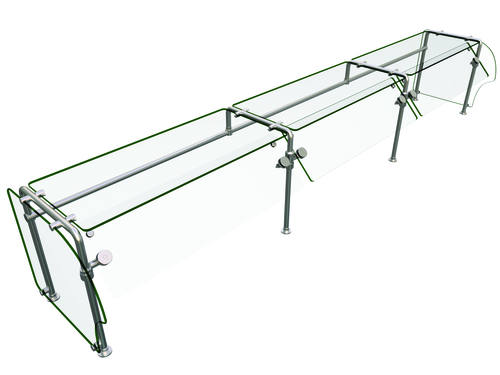 Hatco ES90-120 Self Service Mounted Food Shield - 120" x 24" x 22 5/8", Glass/Stainless Steel-cityfoodequipment.com