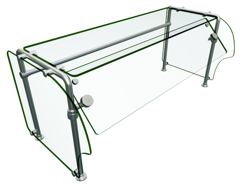 Hatco ES90-48 Self Service Mounted Food Shield - 48" x 24" x 22 5/8", Glass/Stainless Steel-cityfoodequipment.com