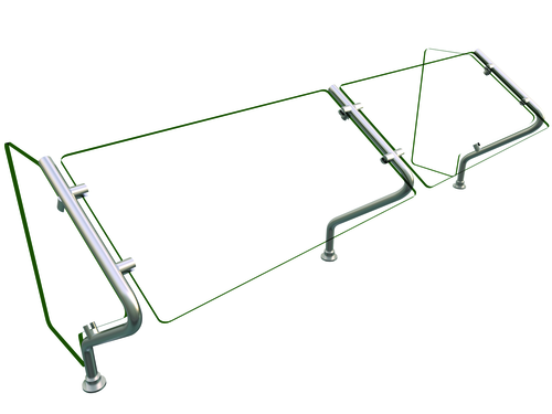 Hatco ES67-60 Self Service Mounted Food Shield - 60" x 20" x 22 9/16", Glass/Stainless Steel-cityfoodequipment.com