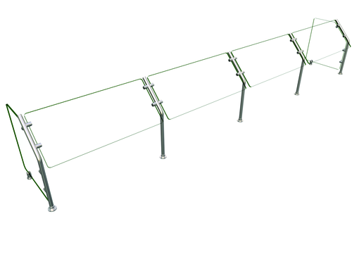 Hatco ES31-132 Self Service Mounted Food Shield - 132" x 18" x 22", Glass/Stainless Steel-cityfoodequipment.com