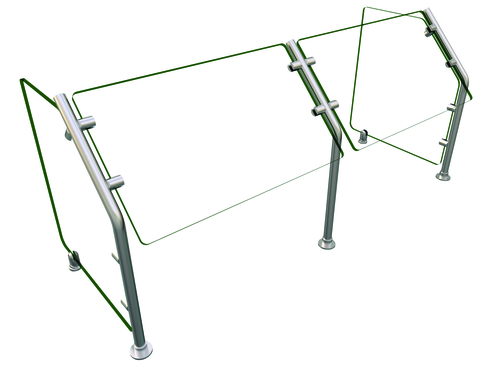 Hatco ES31-48 Self Service Mounted Food Shield - 48" x 18" x 22", Glass/Stainless Steel-cityfoodequipment.com