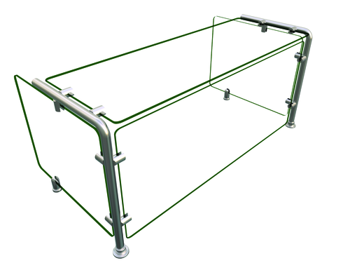 Hatco EP11-03618 Full Service Mounted Food Shield - 36" x 18" x 18", Glass/Stainless Steel-cityfoodequipment.com