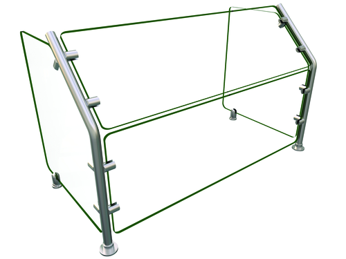 Hatco EP36-36 Full Service Mounted Food Shield - 36" x 18" x 22", Glass/Stainless Steel-cityfoodequipment.com