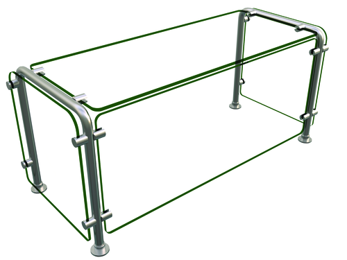 Hatco ED20-03615 Full Service Mounted Food Shield - 36" x 15" x 18", Glass/Stainless Steel-cityfoodequipment.com