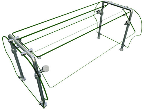 Hatco ES92-48 Self Service Mounted Food Shield - 48" x 38" x 23", Glass/Stainless Steel-cityfoodequipment.com