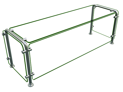 Hatco ED20-04815 Full Service Mounted Food Shield - 48" x 15" x 18", Glass/Stainless Steel-cityfoodequipment.com