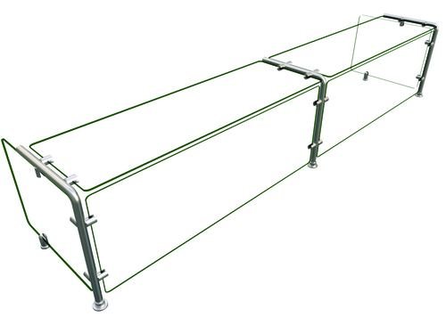 Hatco EP11-08418 Full Service Mounted Food Shield - 84" x 18" x 18", Glass/Stainless Steel-cityfoodequipment.com