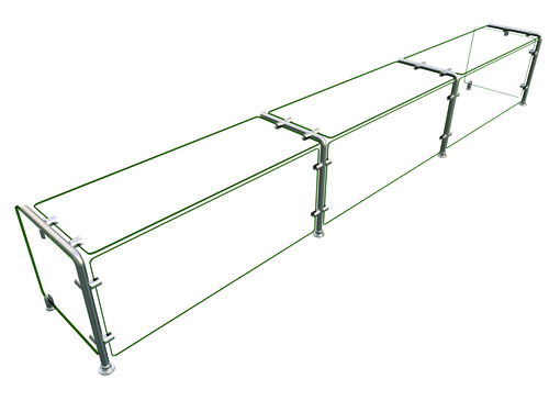 Hatco EP11-10815 Full Service Mounted Food Shield - 108" x 15" x 18", Glass/Stainless Steel-cityfoodequipment.com
