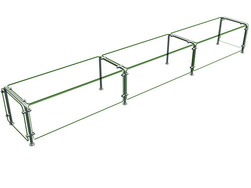 Hatco ED20-13218 Full Service Mounted Food Shield - 132" x 18" x 18", Glass/Stainless Steel-cityfoodequipment.com