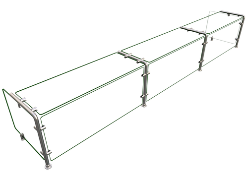 Hatco EP11-10818 Full Service Mounted Food Shield - 108" x 18" x 18", Glass/Stainless Steel-cityfoodequipment.com