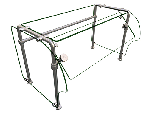 Hatco ES90-36 Self Service Mounted Food Shield - 36" x 24" x 22 5/8", Glass/Stainless Steel-cityfoodequipment.com
