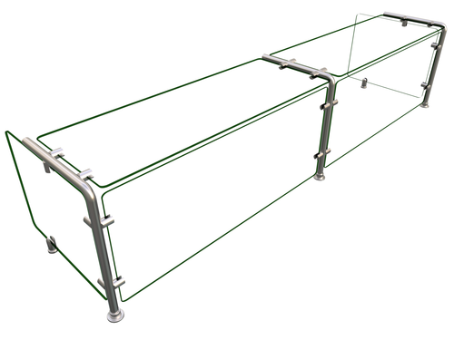Hatco EP11-07218 Full Service Mounted Food Shield - 72" x 18" x 18", Glass/Stainless Steel-cityfoodequipment.com