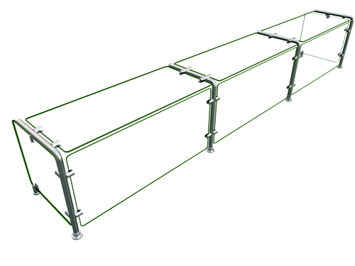 Hatco EP11-09615 Full Service Mounted Food Shield - 96" x 15" x 18", Glass/Stainless Steel-cityfoodequipment.com